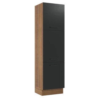 Paneleiro Armário de Cozinha 60 cm 3 Portas Rustic/Preto Agata Madesa em Oferta na Shopee