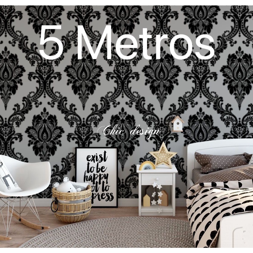 Papel de Parede 3D 5 METROS x 45CM Adesivo Autocolante para Sala, Quarto