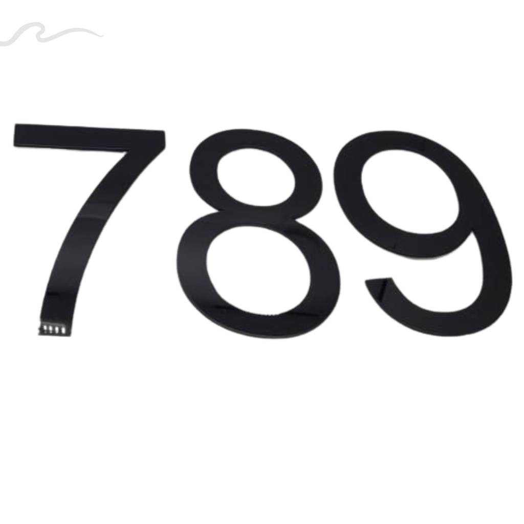 Kit 3 Números Residencial Para Casa Em Acrílico Preto