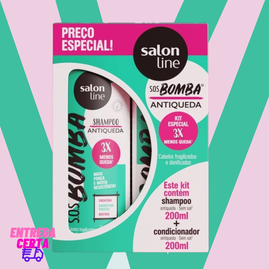 Kit Shampoo E Condicionador Sos Bomba Antiqueda Salon Line 200ml Shopee Brasil 8252