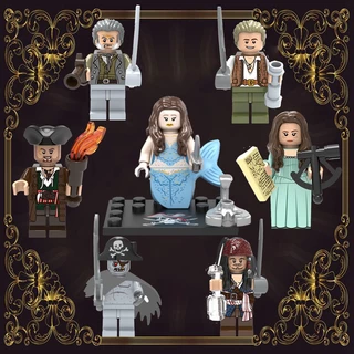 Pirata Jack Sparrow Carina Sereia Aniversário Brinquedos Educativos Para Crianças Blocos De Construção Minifiguras Tijolos Filme