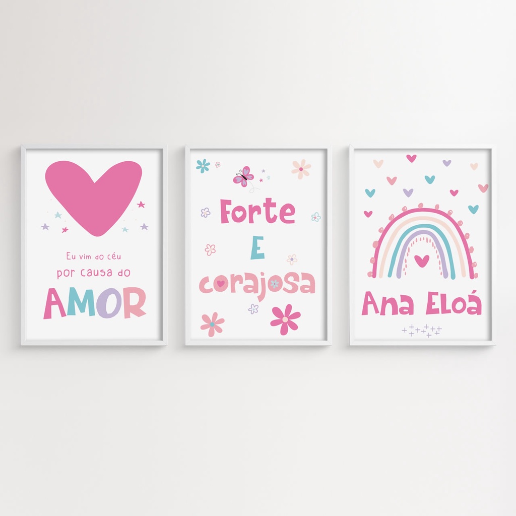 Quadros com nome eloa  Compre Produtos Personalizados no Elo7