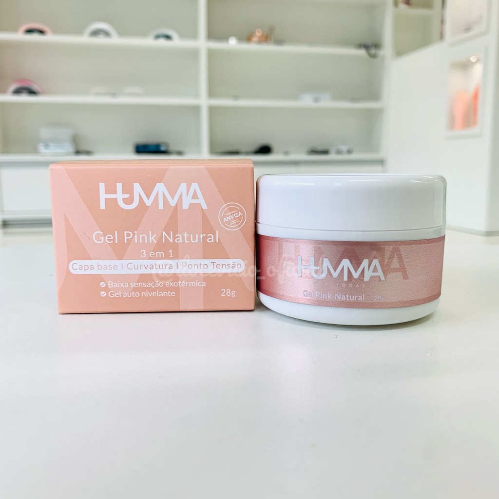 GEL PINK NATURAL HUMMA AUTONIVELANTE 3 EM 1 CAPA BASE, CURVATURA E ...
