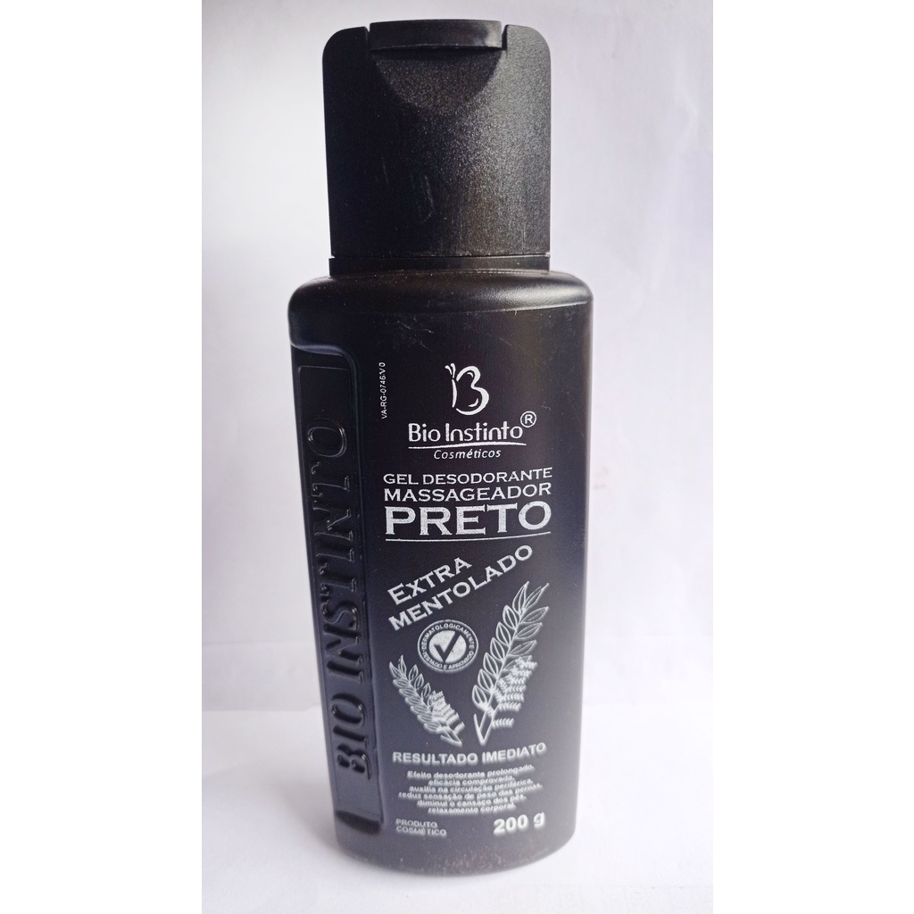 Gel Massagador Preto Extra Mentolado Bio Instinto G Shopee Brasil