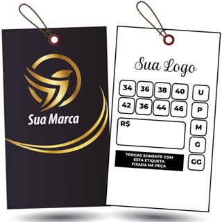 500 Tags Coloridas Frente e Verso Personalizadas para Roupas
