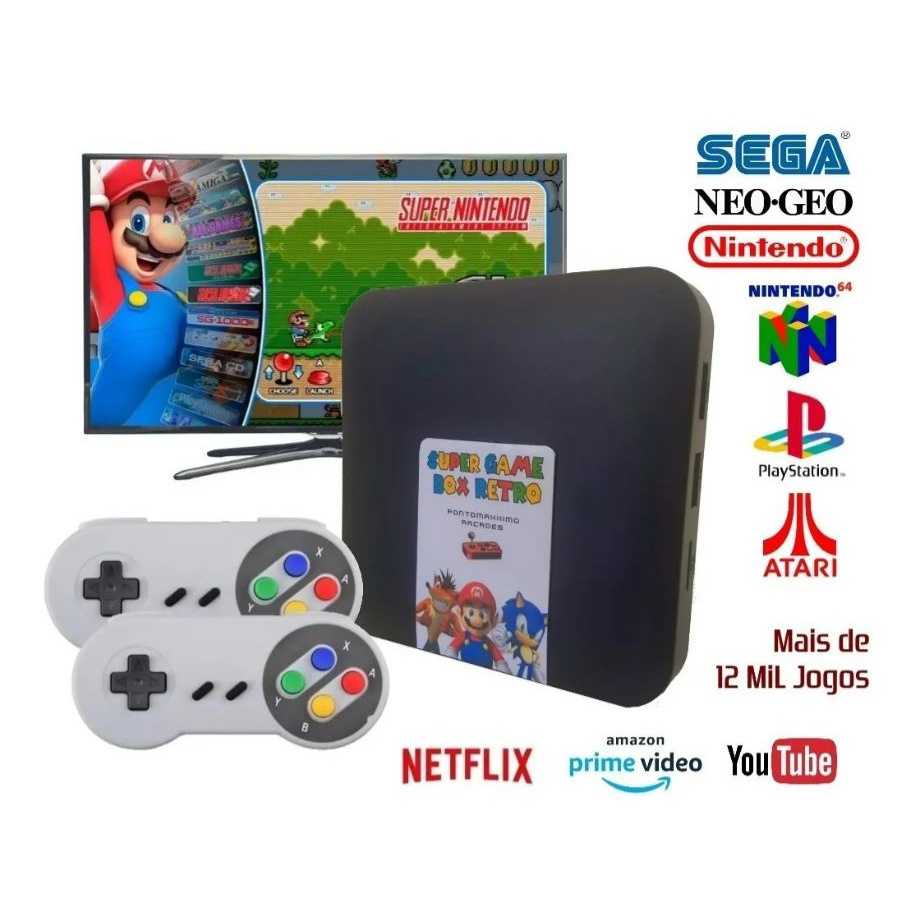 RetrôBox Super Nintendo (20mil Jogos) - (2 Controle) - Arcade