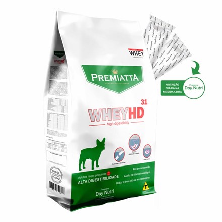 Premiatta Whey hd 3 kg raças pequenas supre premium alta digestibilidade com redutor de lágrima ácida