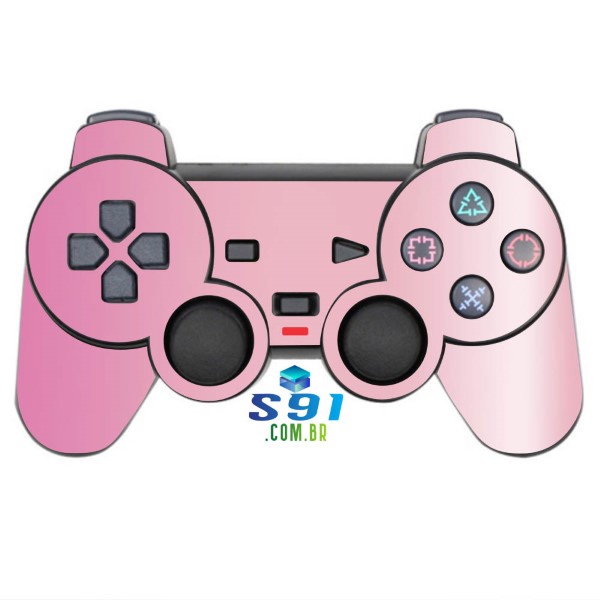 Adesivo PS2 Controle Playstation Skin Pelicula Protetora Brilho Cor Rosa