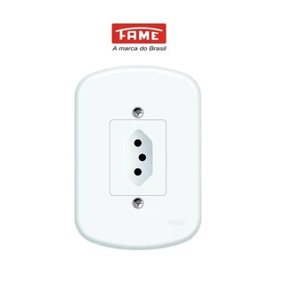 Tomada Simples 2P+T 10A 4x2 Com Espelho Branco Fame Blanc