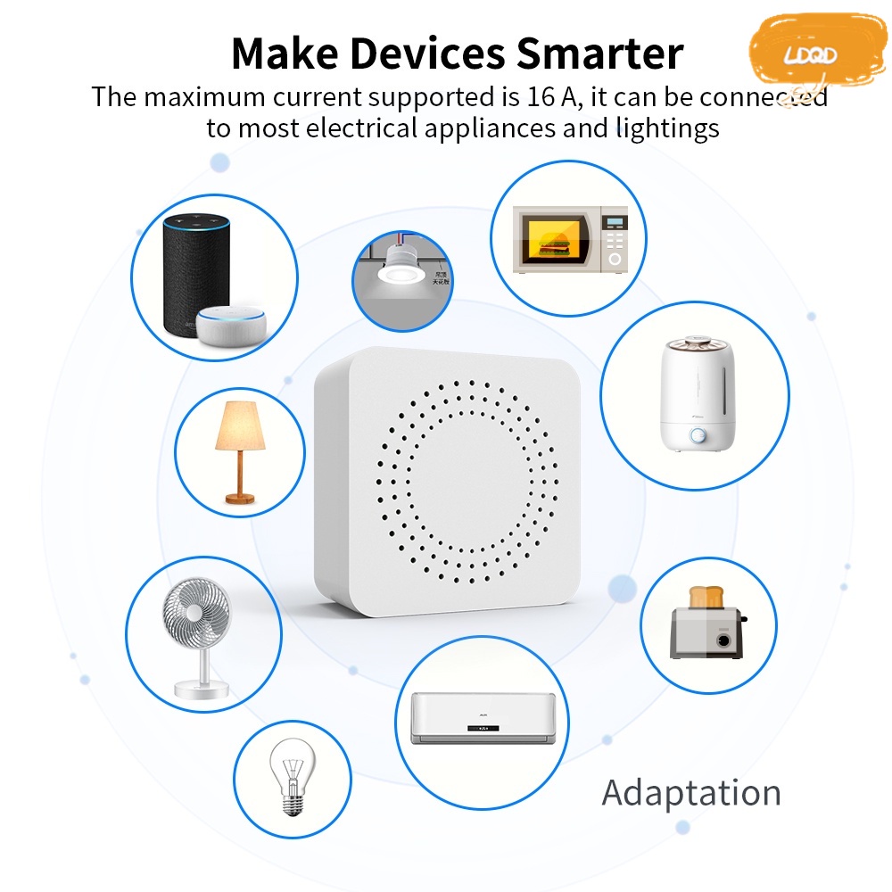 tuya Novo mini interruptor inteligente wi-fi 16a, módulo de monitoramento de luz led smart life, temporizador com google home, alexa WHIT