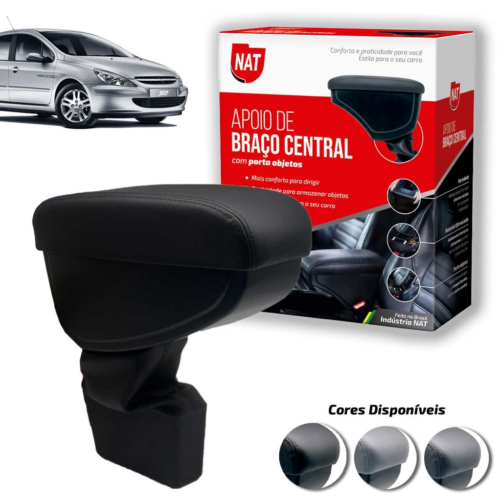 Apoio de Braço Peugeot 307 Ano 2002 Até 2012 C/ Porta Objeto