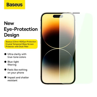 Baseus 0.3mm Cristal HD Vidro Temperado Para iPhone 14 13 12 Pro Max Protetor De Tela Com Kit De Limpeza Anti Pisamento À Prova De Poeira