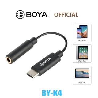 BOYA BY-K4 3.5mm (Fêmea) Para Adaptador De Áudio Tipo C (Macho DJI OSMO Ação 3 Telefones Android Dispositivos USB-Fone De Ouvido Usando