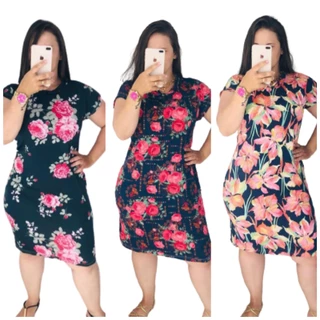 Kit 3 Vestidos Feminino Reto Manga Curta Moda Evangélica Casual M G GG. PROMOÇÃO