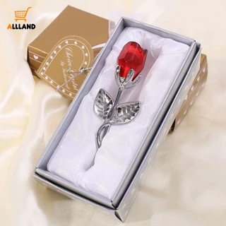 Mini Flor De Cristal De Vidro Rosa/Duradouro Eterno Prata Ouro Artificial/Amantes Românticos'presente Decoração De Casamento Em Casa