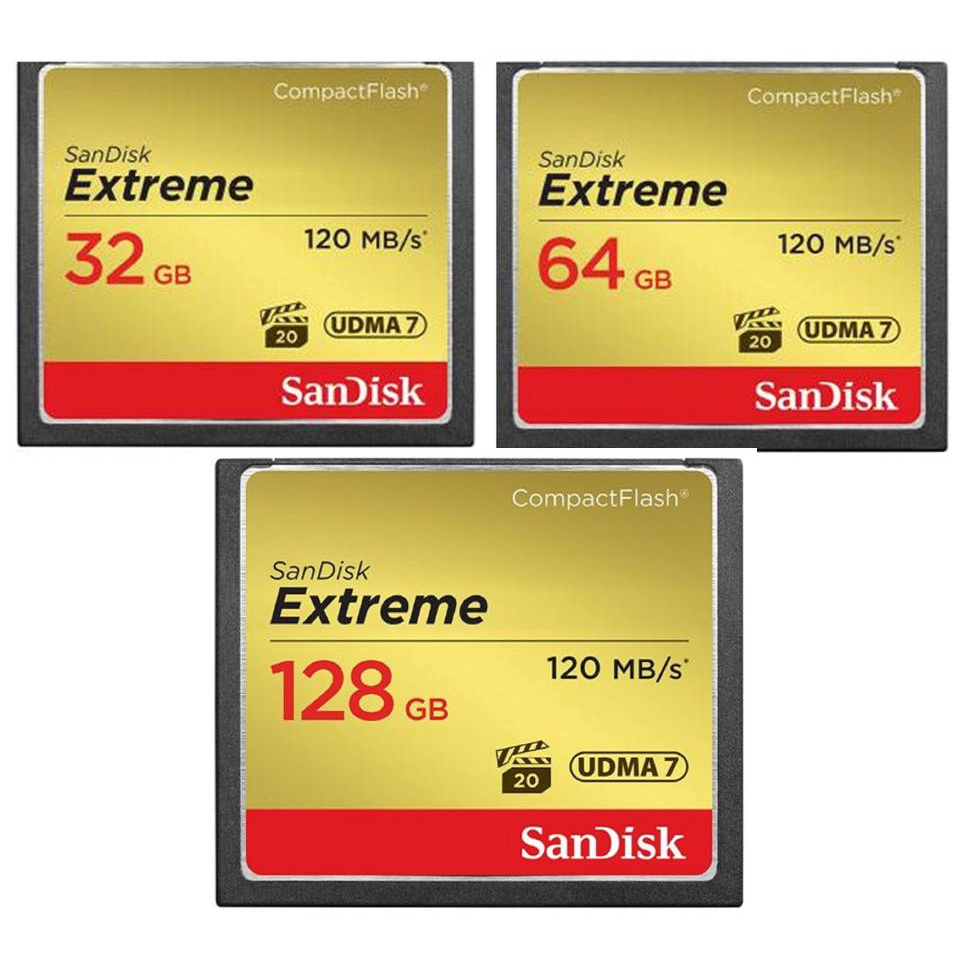 SanDisk CF Extreme 800X 120MB/s Cartão Flash Compacto 32GB 64GB 128GB