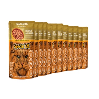 KIT 12 Ração Special Cat Sache Gatos Castrados Frango 85g