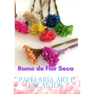 Ramo de flor seca Sempre Viva com artesanato decoração acessórios aviamento costura bazar