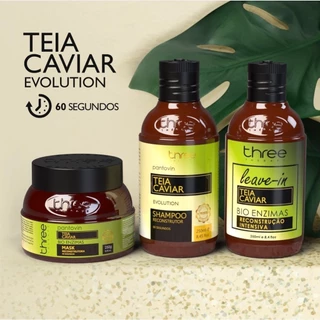 Kit Pantovin Teia Caviar Bio Enzimas Reconstrutor Shampoo 250ml + Máscara 300gr + Leave-in 250ml