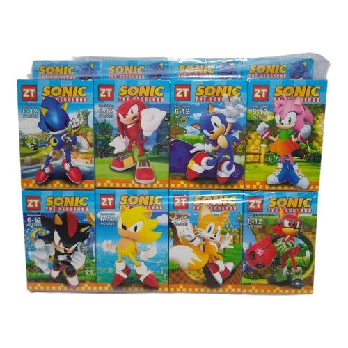 Sonic Kit 8 Bonecos Blocos De Montar Lançamento