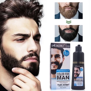 Mokeru 200ml Extrato De Herbal Rápido Tintura Preta Shampoo Natural Preto De Barba Para Homens