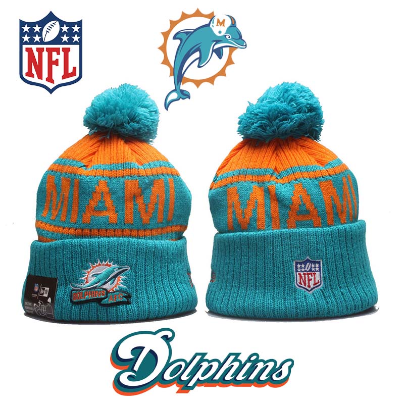 Nfl Miami Golfinhos Gorros Gorros Gorro Unissex Chapéus De Inverno Manter Aquecido Chapéu De Malha Bordado Top Cap Esporte