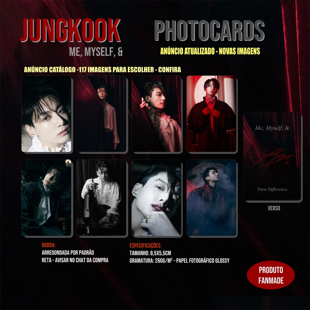 Jungkook Photocards Me Myself And Bts Fanmade Shopee Brasil