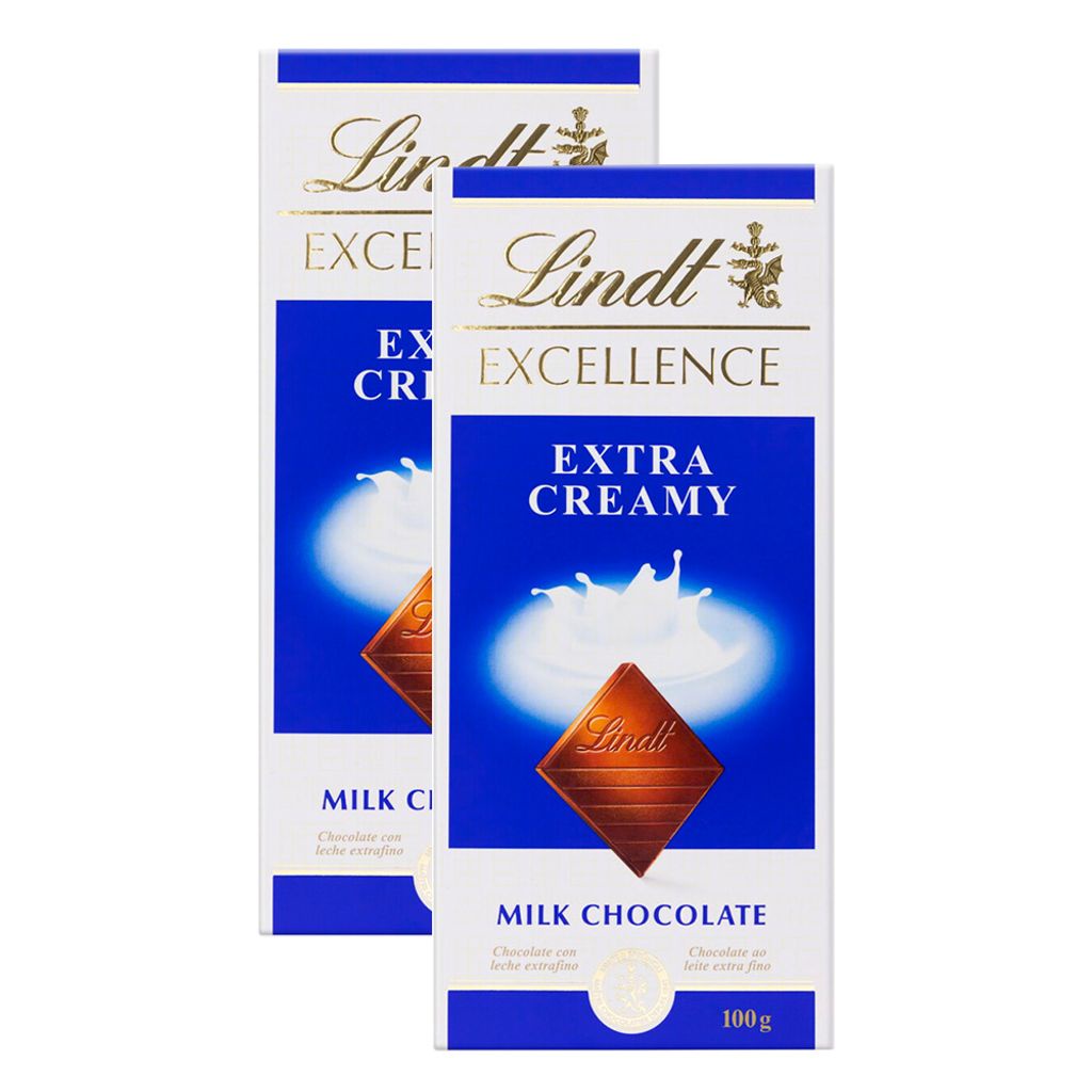 Chocolate Lindt Excellence Extra Creamy Milk 100g Kit Com Duas Unidades Shopee Brasil 7205