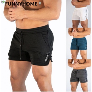 Calções de fitness masculinos para corrida treinamento de fitness calção de banho de secagem rápida 3 pontos calças de praia com cadarço