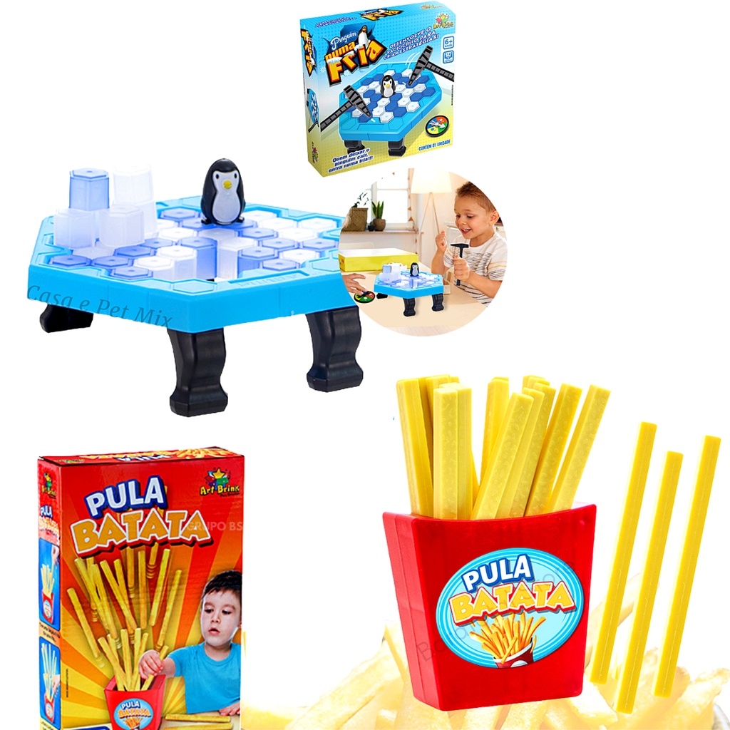 Kit Jogos Pula Macaco + Pinguim Numa Fria Jogo De Tabuleiro