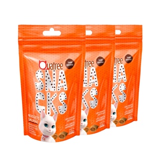 KIT 3 Snack Quatree Nuggets Petisco Para Gatos Saúde Intestinal Sabor Salmão - 60g