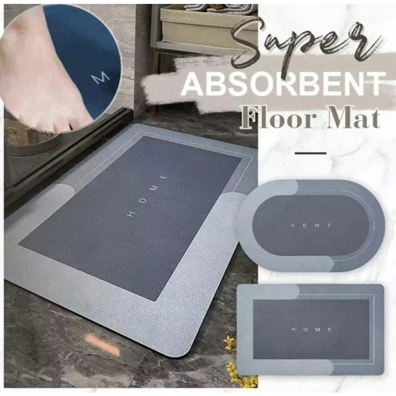 Tapete Antiderrapante de Banheiro Super Absorvente Secagem Rápida Chuveiro Cozinha Varanda 38*58*4 CM