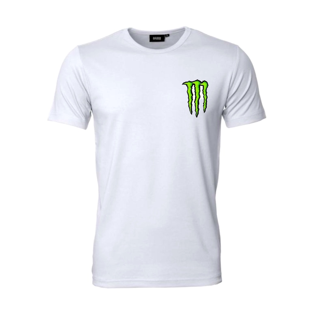Camiseta branca monster energy drink camisa leve e confortável