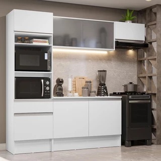 Cozinha Completa Madesa Topazio com Um Balcão, Armário e Tampo - Branco em Oferta na Shopee