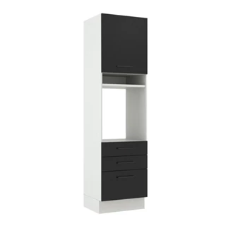 Torre Quente Armário de Cozinha 60 cm 1 Porta 3 Gavetas Branco/Preto Agata Madesa em Oferta na Shopee