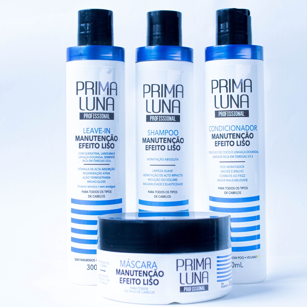 Kit Prima Luna Manutenção Efeito Liso - MÁSCARA, SHAMPOO, CONDICIONADOR ...