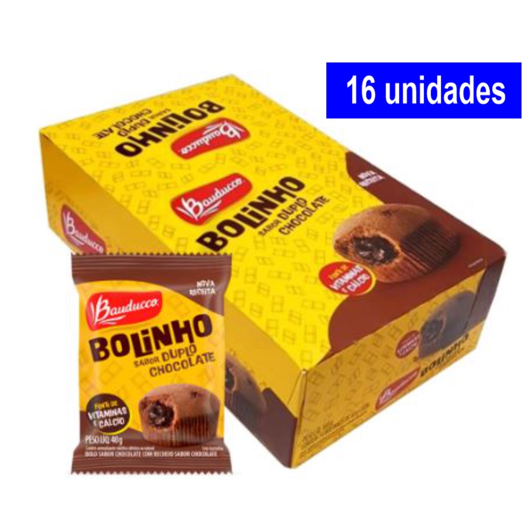 Bolinho Bauducco Duplo Chocolate 40g Display com 16 unidades