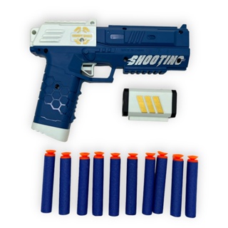 Arminha de Brinquedo Pistola Nerf Lança Dardos Tiro ao Alvo Azul +