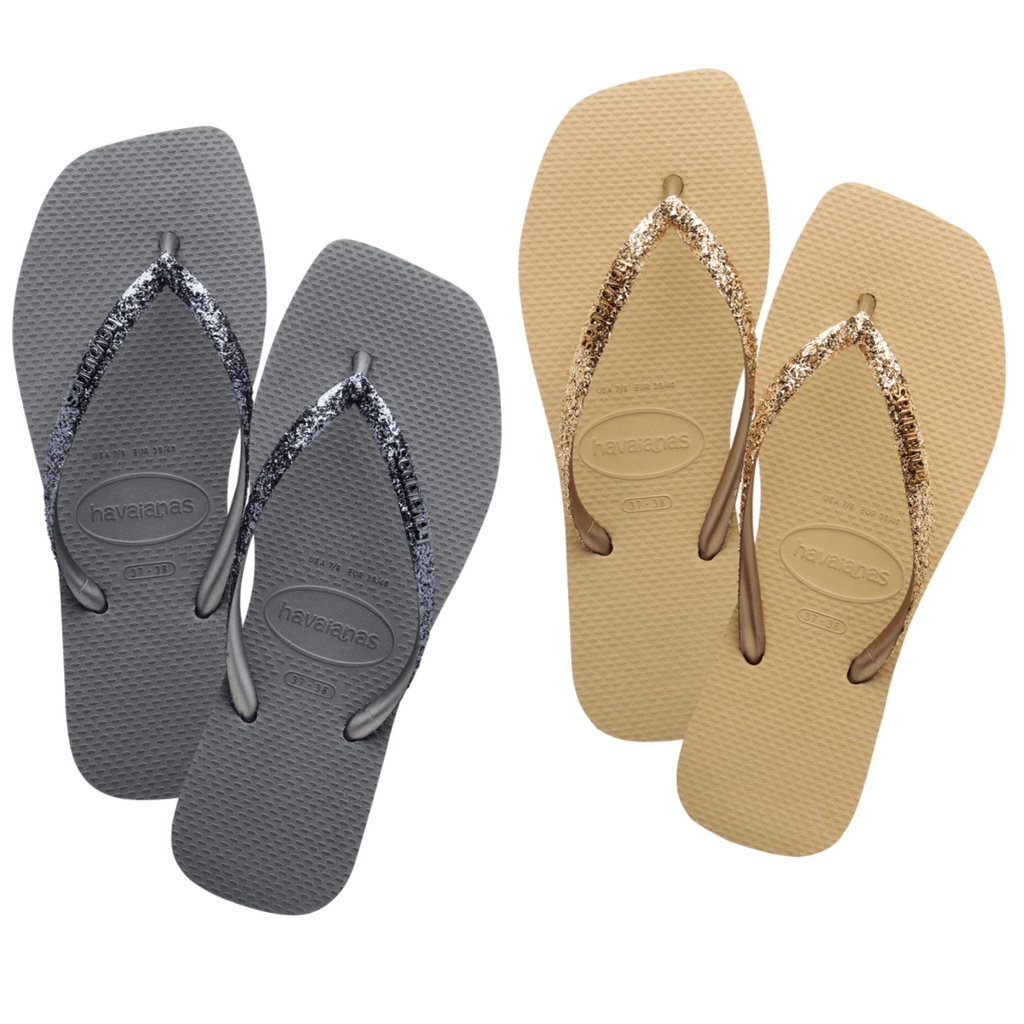 Chinelo Havaianas Slim Square Glitter Bico Quadrado Feminino - ORIGINAL ...