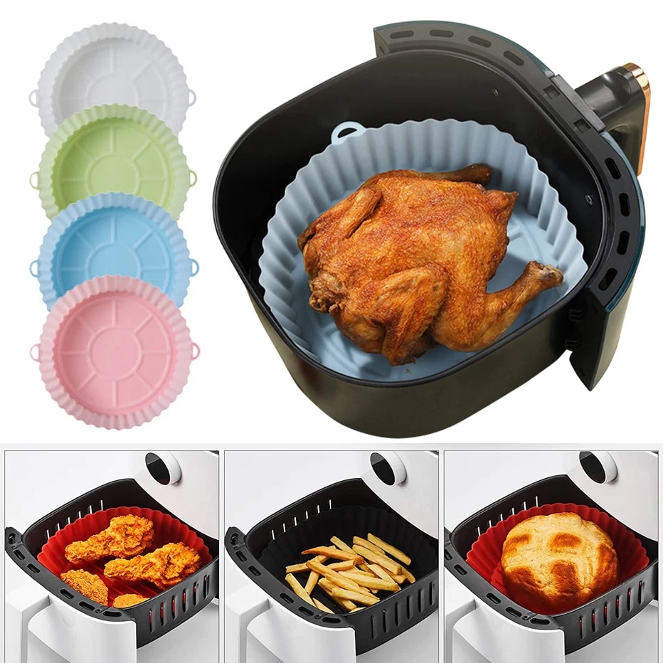 Forma Silicone Pra Fritadeira Air Fryer forno Microondas Com Alça
