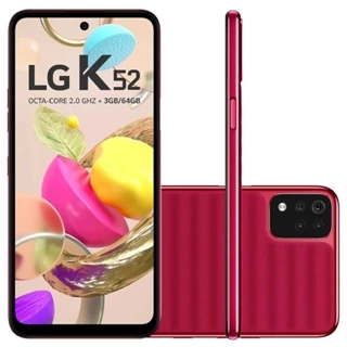 Smartphone LG K52 Tela 6.59" 64GB 3GB RAM Câm 13MP+5MP+2MP+2MP + Frontal 8MP Octa-Core