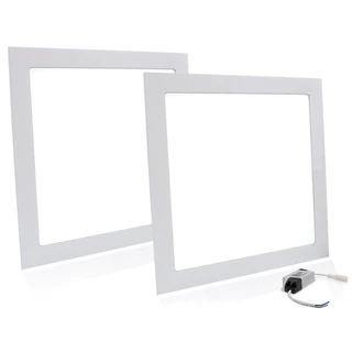 Kit 2 Luminária Painel 18w Led Embutir Quadrado Slim Frio