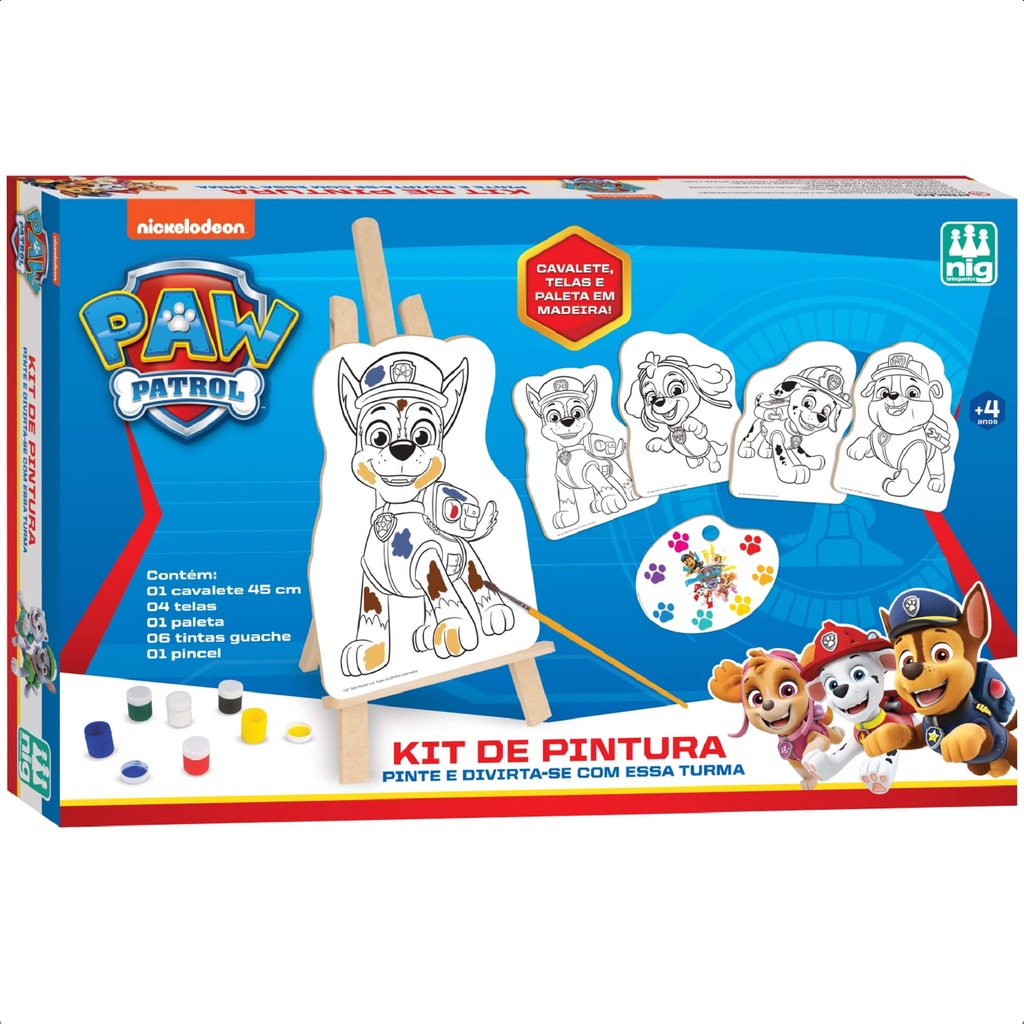 Kit Pintura Patrulha Canina Infantil Criatividade Diversão E Cores A ...