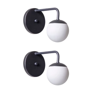 Kit 2 Arandelas Interno Externo Retro Bola Alumínio Decorações