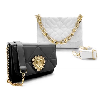 Kit Bolsas Transversais Feminina Luxo E Bolsa Coração