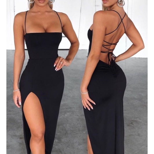 Vestido tubinho com hot sale fenda na perna