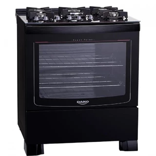Fogão 5 bocas Dako Preto com mesa de vidro Dako Glass - Bivolt