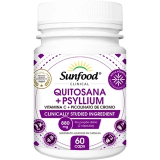 QUITOSANA + PSYLLIUM 880MG 60 CÁPSULAS SUNFOOD CLINICAL