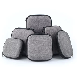 Saco Portátil Com Zíper Em Forma De U 8 * 3.5cm Para Fone De Ouvido Caixa De Armazenamento De Dados Do Cabo