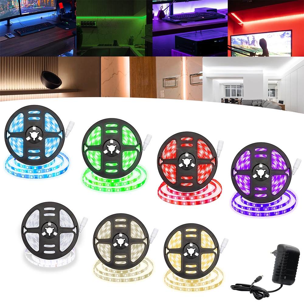 Fita Led 5050 Rolo 5 Metros 300 Leds 12v Ip20 + Fonte